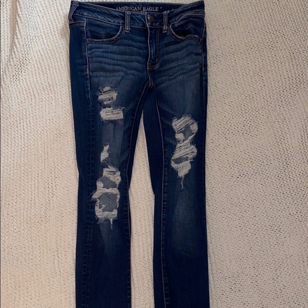 ripped blue jeans